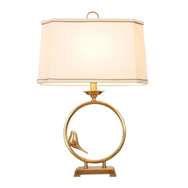 Lampe Acheter Bureau Villa Table Salon Led De Nouveau Hôtel Chinois Cuivre Chevet Table Luxe Bureau Éclairage Rétro Style Oiseau Lumière Chambre MpSUzqVG