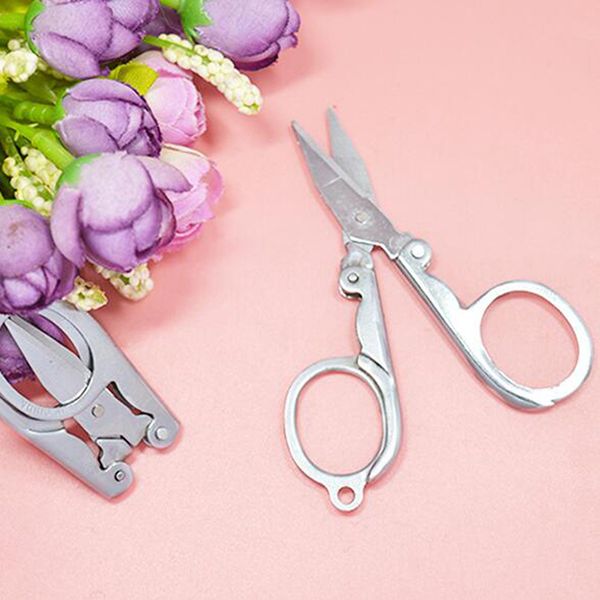 

diamond spear home portable folding scissors mini folding foldable scissors travel scissor color silver