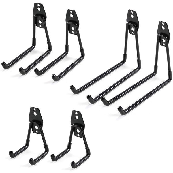 

heavy duty garage storage utility hooks for ladders & tools, wall mount garage hanger & organizer - tool holder u hook with anti
