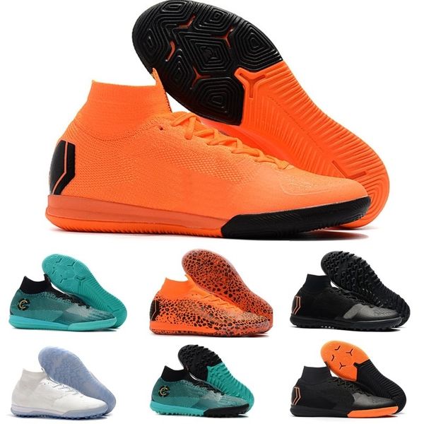

indoor high ankle mens women kids cr7 football boots mercurial superfly kj vi 360 elite ic tf soccer shoes soccer cleats 36-45