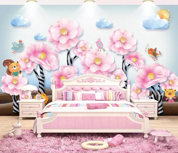 

self-adhesive] 3d animals under the flowers 182987 wall paper mural wall print decal murals