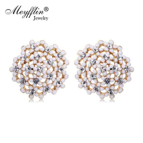 

fashion earrings for women daisy flower stud earrings bijoux crystal boucle d'oreille brincos jewelry pendientes mujer, Golden;silver