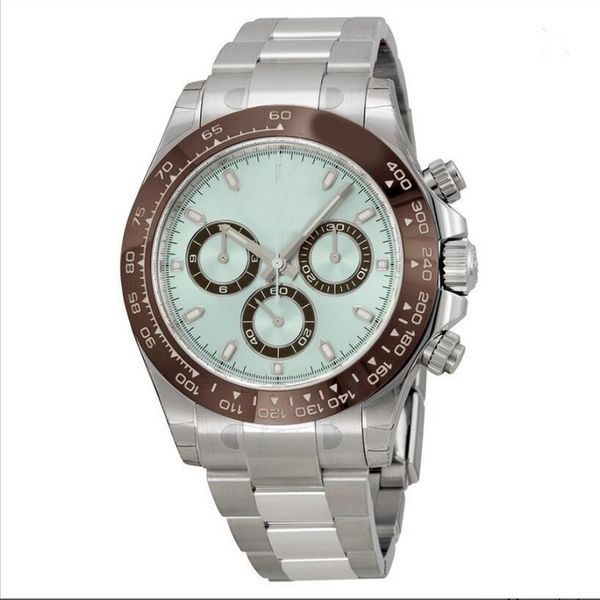 

17 цветов смотреть мужчины 39 мм автоматические машины часы без батареи из нержавеющей стали широкий движение все маленькие циферблаты работ, Slivery;brown