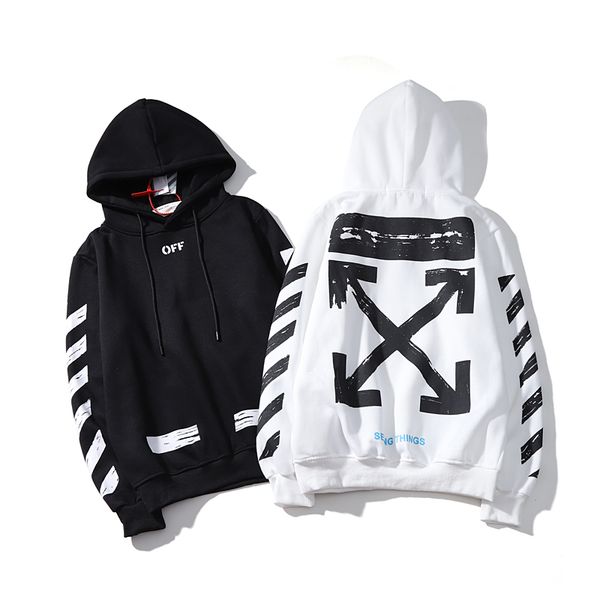 

mens new casual hoodies pink graffiti arrow printing tide brand men and women with the same paragraph hooded hip hop streetwear #13, Black