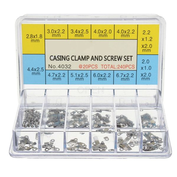 

240pcs watch casing clamp adapter movement repair adapter securing screw washer for eta 2824 2836 2846