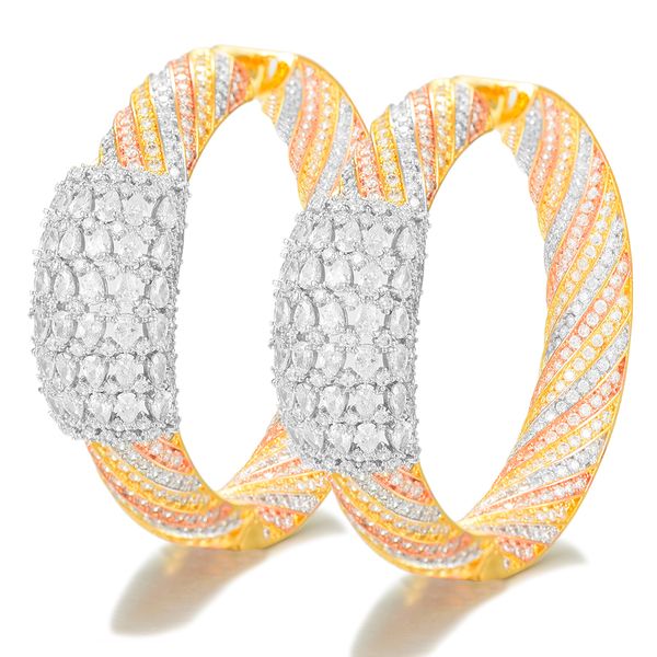 

larrauri geometry full mirco cubic zircon nigerian hoop earrings big statement hoop earring for women wedding, Golden;silver