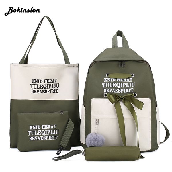 

bokinslon casual student backpack male drawstring oil wax canvas bag diagonal man travel backpack