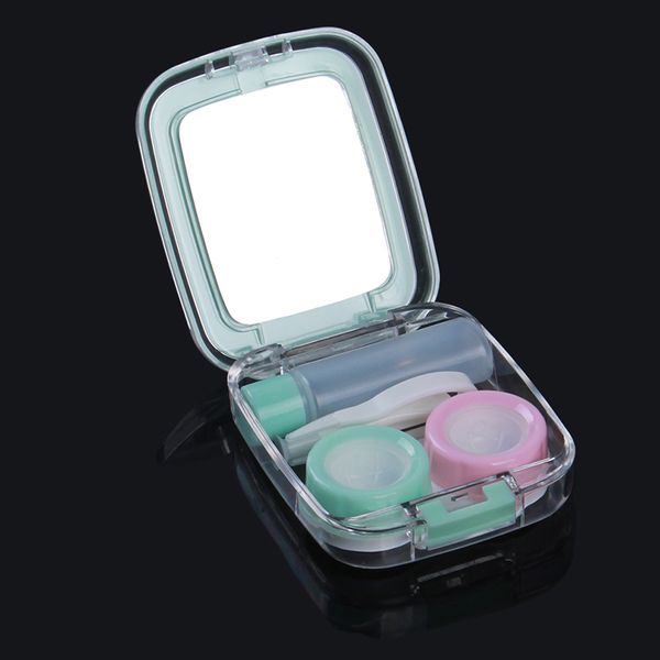 

outdoor glasses case for girls portable diy cute snow snowflake watermelon contact glasses case with mirror color lenses gifts, Silver