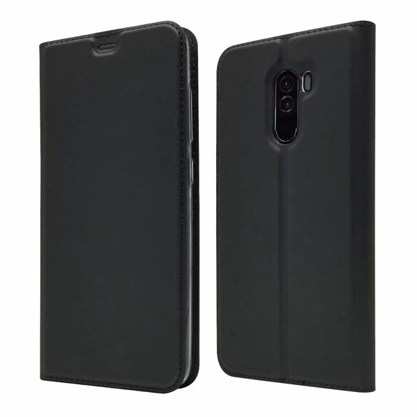 

card holder magnetic full body solid pu leather case for xiaomi pocophone f1