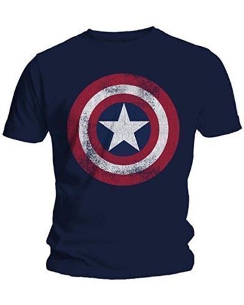 

fashion men t-shirts captain america distressed shield logo marvel comics shirt m-2xl cotton t-shirts, White;black