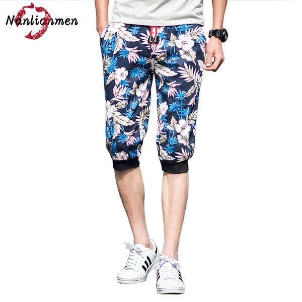 

2017 floral mens shorts mens casual shorts hommes sweat pantalon corto hombre pantalones cortos de los hombres bermuda, White;black