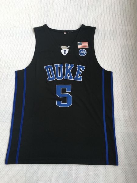 

ncaa duke blue devils #5 rj barrett jersey stitched college jersey - black
