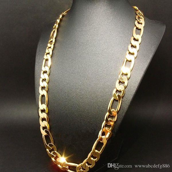 

new heavy 94g 12mm 24k yellow solid gold filled men's necklace curb chain jewelry ing, Silver