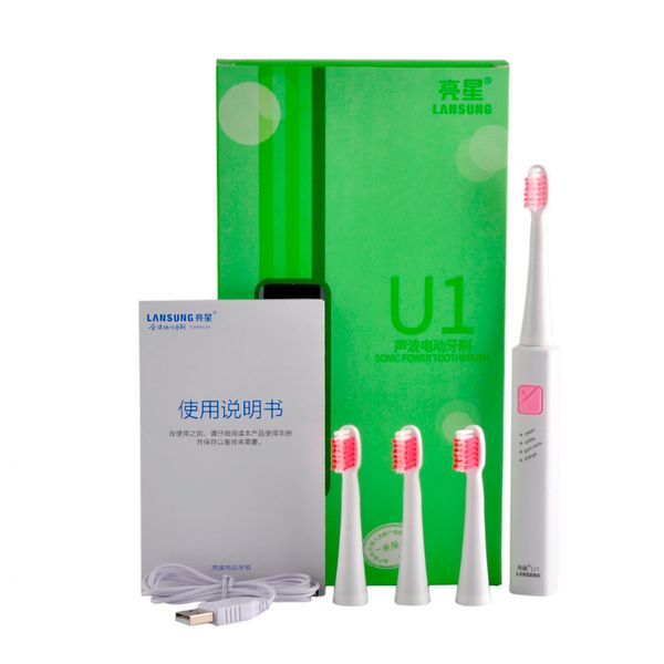 

lansung u1 trasonic sonic electric toothbrush rechargeable tooth brushes with 4 pcs replacement heads u1 brand quality