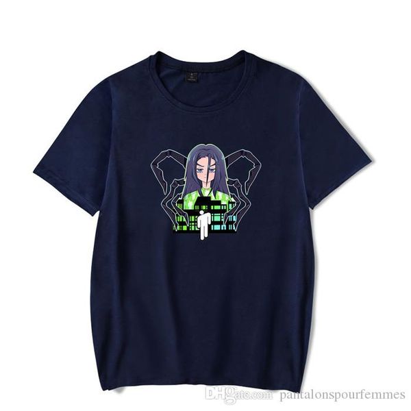 

billie eilish summer designer short sleeve tshirt couple cartoon character print casual crew neck fashion tees, White