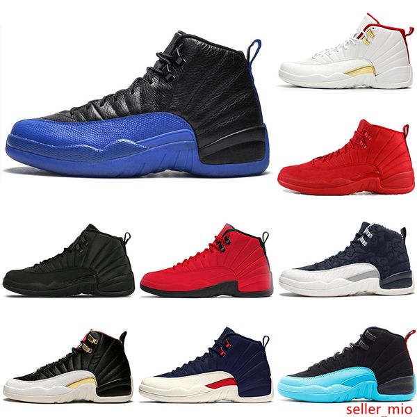 

discount fiba 12 12s basketball shoes men game royal gym red white bulls flu game michigan designer mens trainers sports sneakers size 40-47