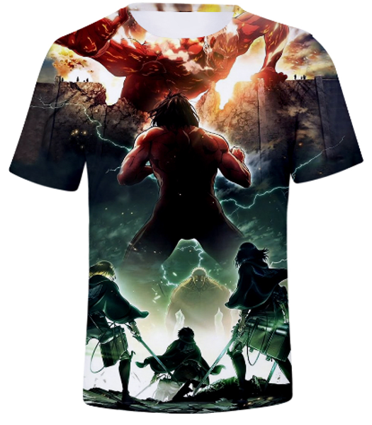 

мультфильм аниме attack on titan 3d футболка с коротким рукавом с аниме обычная футболка с коротким рукавом мужчины / женщины повседневная о, White;black
