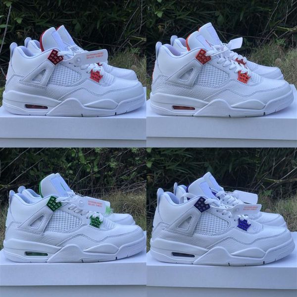 

2020 new basketball shoes unc jumpman 4 iv red metallic orange white green purple retro kids men sports shoes, Black