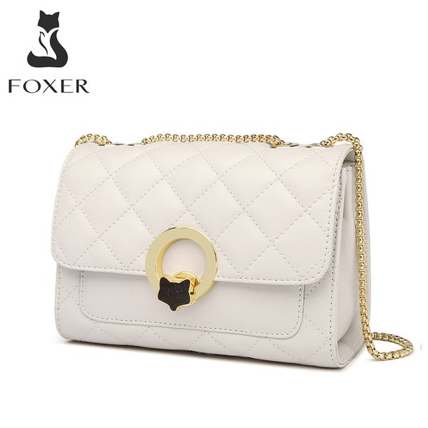 

foxer натуральной кожи женщины crossbody мешок плеча chic lattice закрылков сумка женский высокого качества мини-посыльного сумки путешестви