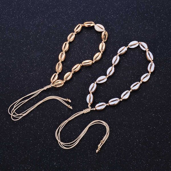 

boho new natural cowrie shell women beach necklace seashell necklace female bohemian jewelry summer party adjustable rope chain, Silver