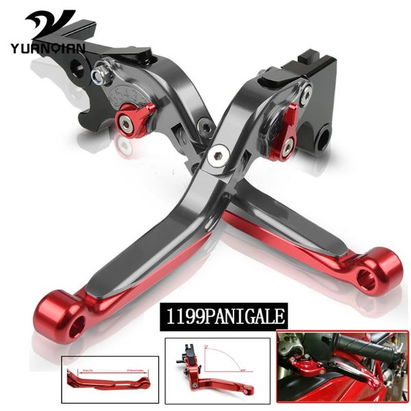 

for 1199 panigale/s/tricolor 2012-2015 2013 2014 motorcycle accessories folding extendable brake clutch levers with logo