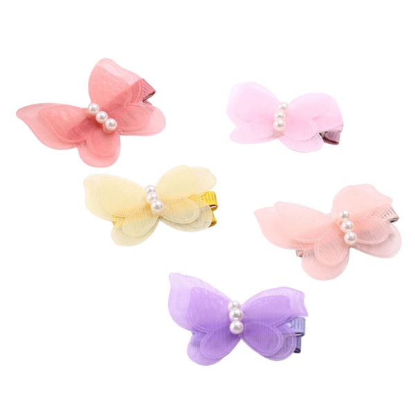 

10 pcs hairpins lovely cute bow-knot shape hair accessories hair clips headwear for little baby girl toddlers wearing, Golden;silver