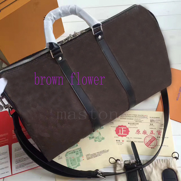 

lock key designer mens keepall 45 50 55 sport travel bag luggage brown mono gram luxury duffle bags crossbody tote b2b7#