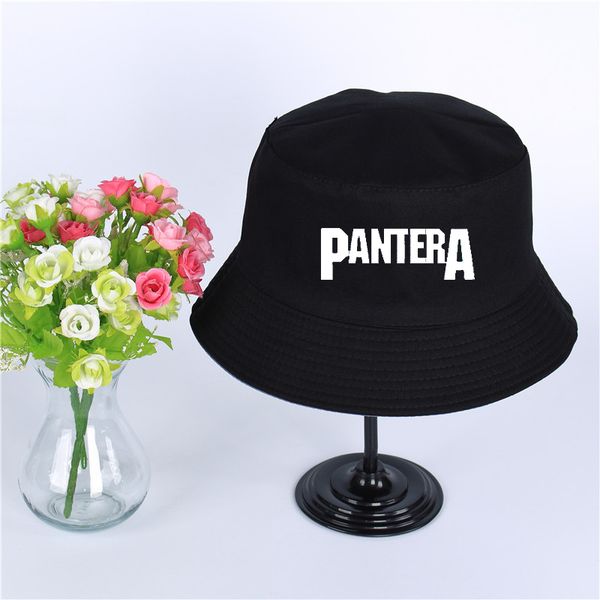 

pantera logo summer hat women mens panama bucket hat pantera design flat sun visor fishing fisherman hat, Blue;gray