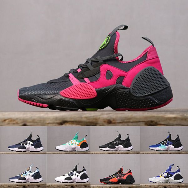 

new 2019 air shoes huarache 7 vii black mix red hyper blue be ture white mens trainers womens designer sports running sneakers 7s casual, White;red