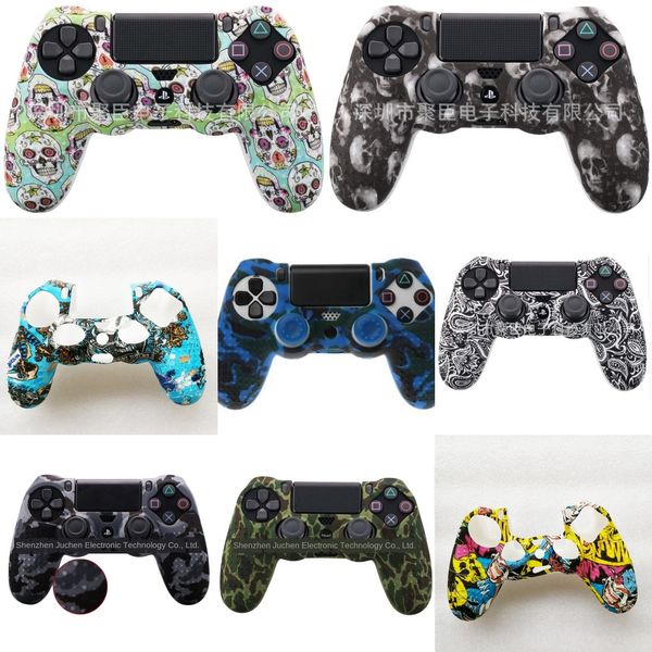 

on46c silicone skin soft case gel cover skin for sony playstation 4 ps4 ps 4 controller shell joystick rubber housing game accessories