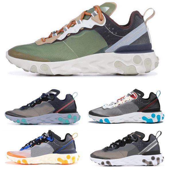 

t27 react element 87 undercover 2019 men's shoe designer men's leisure shoes shallow black sail shallow bone zapotos size 36-45