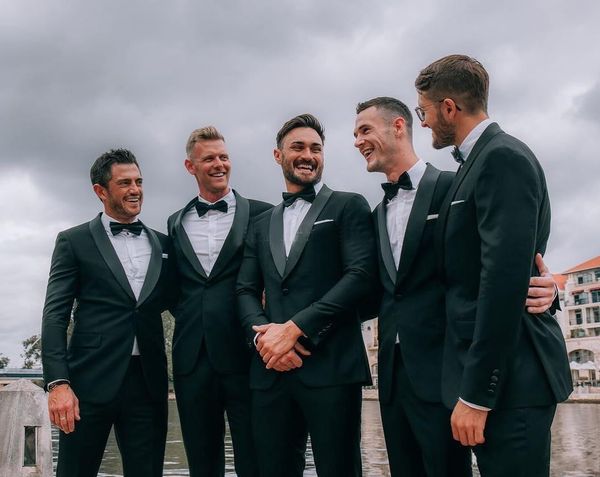 

latest design one button black wedding groom tuxedos shawl lapel groomsmen men suits prom blazer (jacket+pants), Black;gray