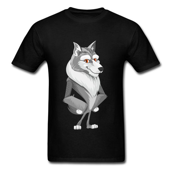 

funny design wolf image t shirt men 2018 fashion brand tee shirts for student anime tshirt wholesale plain pure cotton, White;black