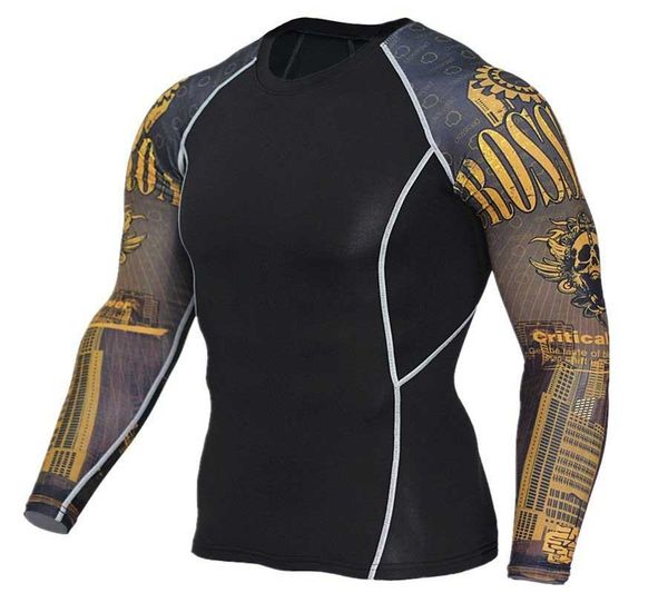

running jerseys long sleeve sport shirt men quick dry men's t-shirts snake gym clothing fitness mens rashgard soccer jersey e88, Black;blue