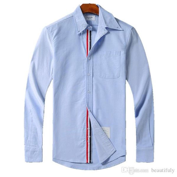 

mens designer thom t shirts browne tb classic double sleeve tri color ribbon fashion long sleeved shirt thom for man casual tshirt, White;black