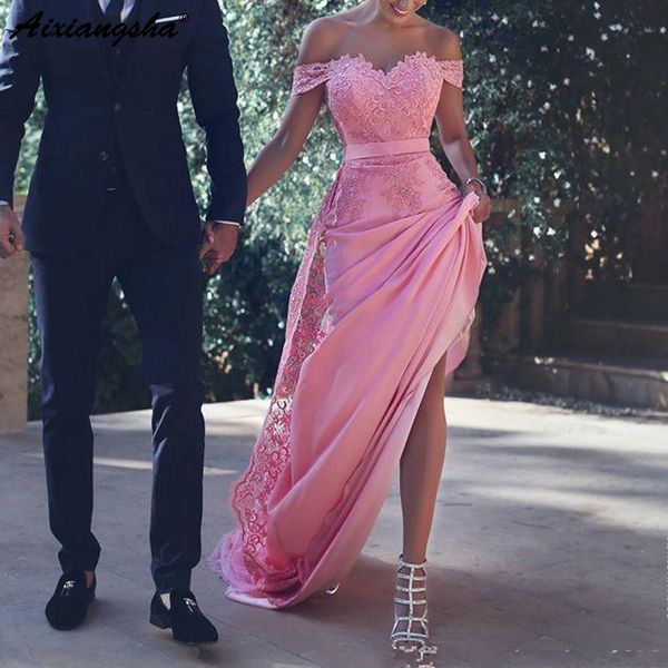 

pink formal dress party 2018 mermaid sweetheart appliques lace prom gown islamic dubai saudi arabic long dresses evening, White;black