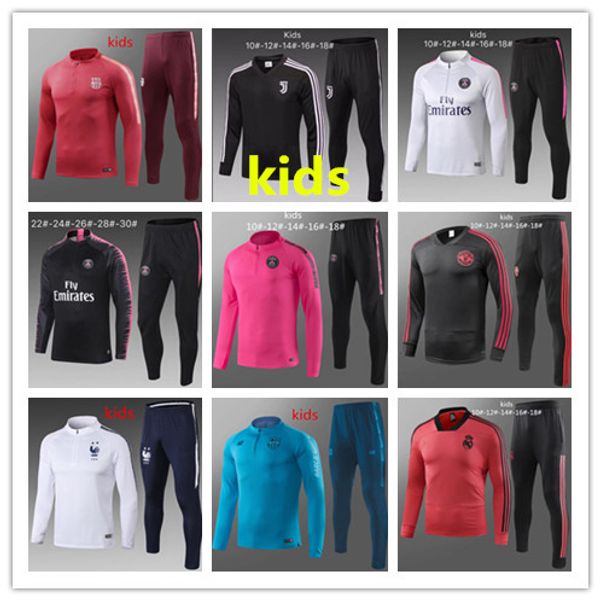 

New kids Psg tracksuit 2018-2019 psg soccer jogging jacket MBAPPE POGBA 18/19 Paris child Football Training suit