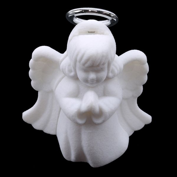 

flannel white jewelry box luxury angel jewelry rings necklace display box gift container case packaging accessories