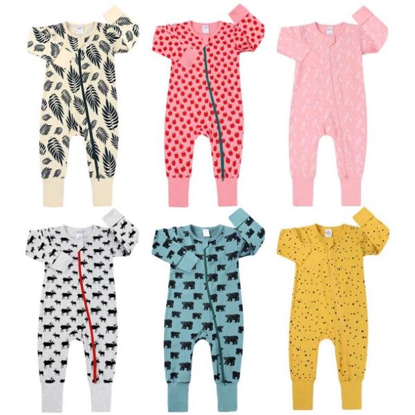 

cute kids newborn baby boy girl cotton romper cartoon print long sleeve jumpsuit outfit summer casual clothes 3m- 3t casual, Blue