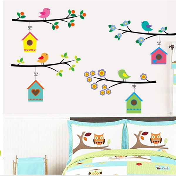 

combination cartoon living room wall sticker bird creative wall sticker wall