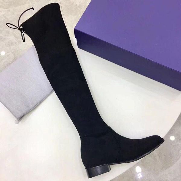 

new brand women suede over the knee boots fashion ladies designer platform shoes girls autumn winter luxury shoes l14, Black