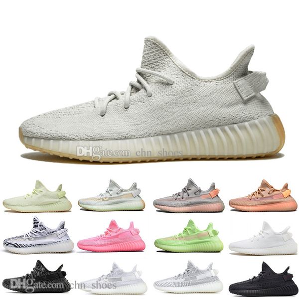 

kanye west glow in the dark v2 white static reflective gid clay dark mens running shoes hyperspace mens sport designer sneakers trainers