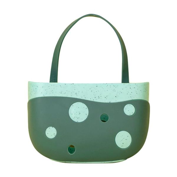 

kitchen organzier drain rack portable toilet space saving home polka dot sponge holder faucet sink storage basket wash cloth