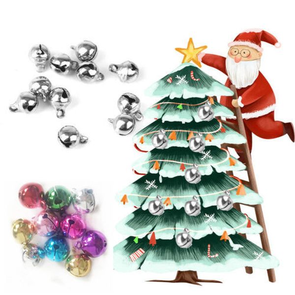 

100pcs christmas bell mini metal jingle bells jewellery making craft 6mm silver