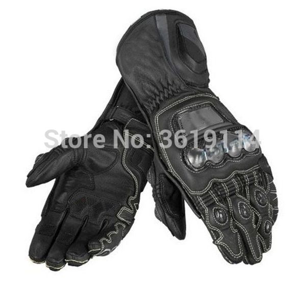 

dain motorsports d1 motorcycle atv bike riding moto long leather gloves, Black