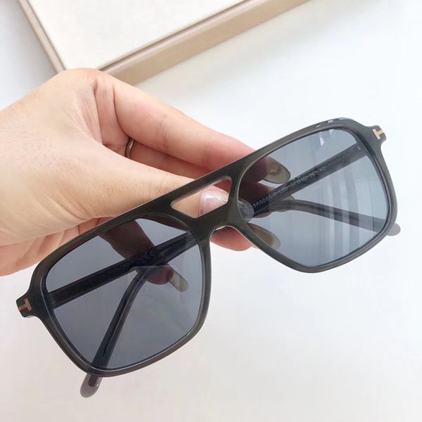 

2020 newarrival qualitytf5585 pilot imported plank polarized sunglasses uv400 double-bridge rectangular sunglasses full-set case