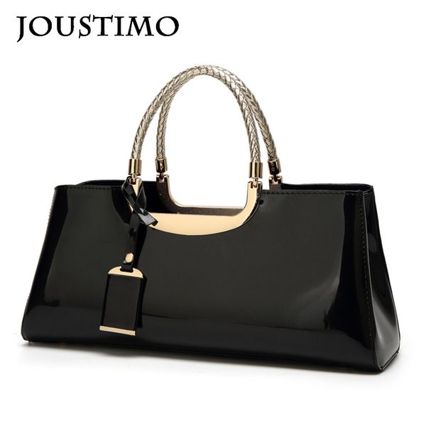 

women handbags 2020 simple patent leather business totes ladies handle shoulder messenger evening bags for wedding