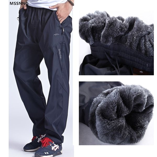 

grandwish men winter sweatpants warm fleece thick pants mens loose elastic waist pants casual trousers with pocketsm-6xl, Black
