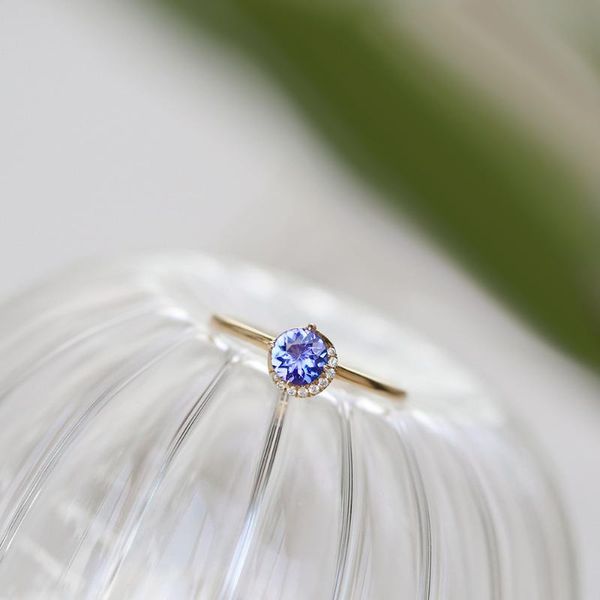 

exquisite simple round blue crystal rings for bride wedding rings engagement ring jewelry fine jewelry for women, Golden;silver