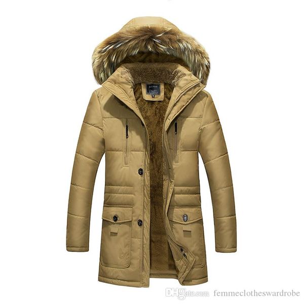 

mens designer winter down jackets thick long sleeve loose hooded mens parkas casual male solid color outerwears, Black
